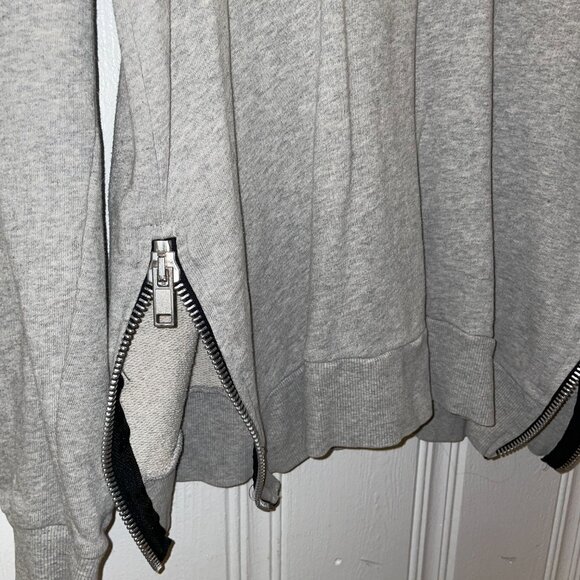 ZARA Man Long Sleeve Crewneck Heather Sweater SIDE ZIPS John Elliott Amiri FOG L - Picture 2 of 5